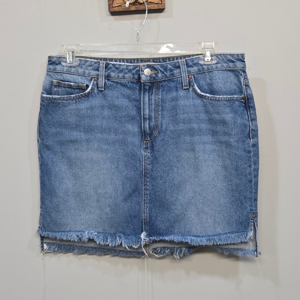 Joe's Jeans Vivien Denim Mini Skirt 32 Blue Raw Hem Frayed Lyocell Festival Y2K